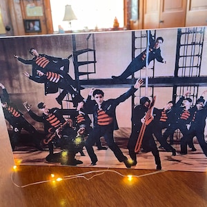 Iconic Elvis Image From Jailhouse Rock Movie Handmade On Pine Wood
