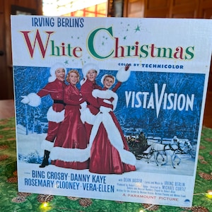 White Christmas Movie Poster With Fun Image Of The Cast Handmade On Pine Wood