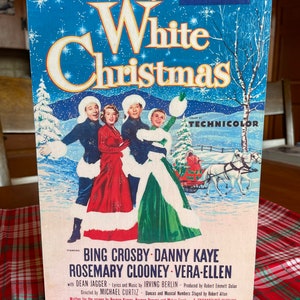 White Christmas Movie Poster Beautiful Image Hanmade On Upcycled Pine Wood