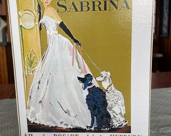 Classic "Sabrina" movie poster On Pine Wood Handmade, Audrey Hepburn