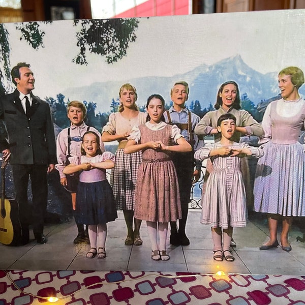 Beautiful Image From The Sound Of Music With The Von Trapp Family And Maria Handmade On Pine Wood