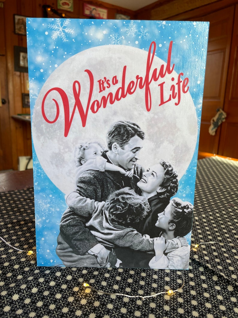 It's A Wonderful Life Movie Poster Handmade With Pine Wood - Etsy