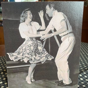 Fun Image Of Donna Reed And Jimmy Stewart Dancing Away Handmade On Pine Wood