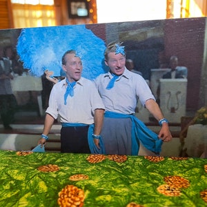 White Christmas Movie Scene &quot;Sisters Song&quot; With Danny Kaye And Bing Crosby Handmade On Pine Wood