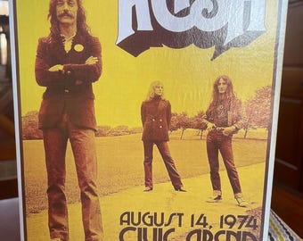 Handmade Rush Band Poster on Pine Wood: 1974 Pittsburgh Concert - Etsy