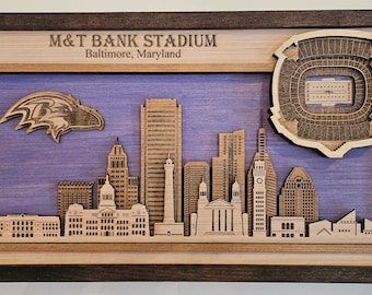 Baltimore Raven's M & T Bank Stadium with Skyline Sign