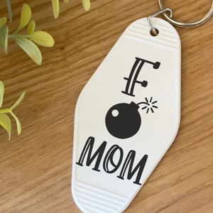 F Bomb Mom Motel Keychain Digital Download | F Bomb Mom Keychain SVG Cut File for Cricut | Retro Motel Keychain SVG Cut File