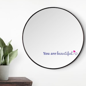 You are Beautiful Mirror Decal Digital Download | Affirmation Mirror Decal SVG Cut File for Cricut | You are Beautiful SVG Cut File