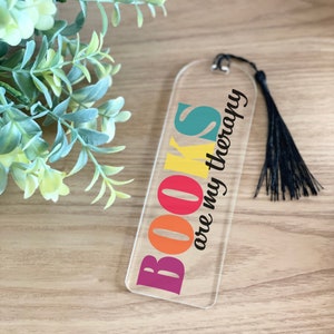 Books are My Therapy, Bookmarks SVG Cut File, Bookmark SVG Designs, Acrylic Bookmark SVG, Bookmark Cut Files, Book Lover Png