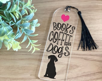 Dog Lover Bookmark, Bookmark SVG Designs, Funny Reading SVG, Dogs Books Coffee, Books and Coffee svg, Dogs and Coffee png