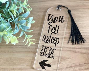 Bookmark SVG Designs, Fell Asleep Reading Bookmark, Acrylic Bookmark SVG, Funny Bookmark PNG, Book Lover Designs, Quote for Acrylic Bookmark