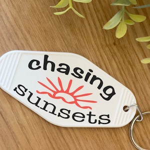 Chasing Sunsets SVG, Keychain SVG Designs, Retro Motel Keychain SVG, Hotel Keychain Sayings Svg, Hotel Keychain Png, Motel Keychain Designs