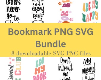 Bookmark SVG Bundle, Funny Bookmark PNG, Acrylic Bookmark SVG, Book Lover Svg for Bookmarks, Reading Svg Bundle, Bookmark Png Bundle