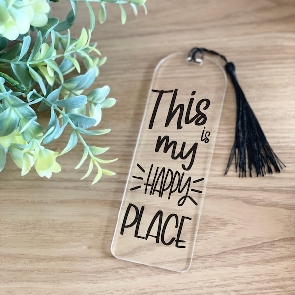 This Is My Happy Place SVG, Happy Place Bookmarks, Bookmark Sayings Svg, Bookmark SVG Designs, Bookmark Cut File, Book Lover Png