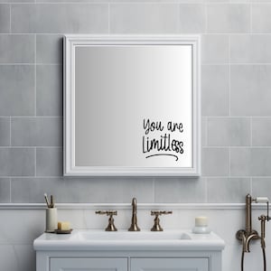 Limitless SVG, Mirror Decal SVG, Car Mirror SVG, Bathroom Mirror Decal, Rearview Mirror Svg, Mirror Sticker Affirmation