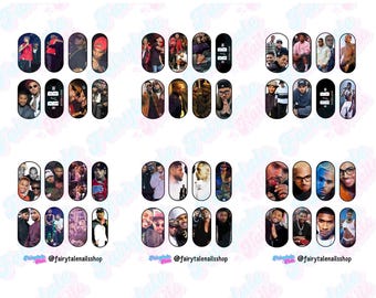 Calcomanías para uñas de Chris Brown y Usher (20 mm, 30 mm, 40 mm)