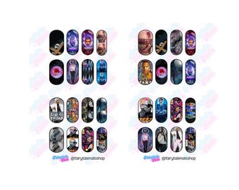 NEW!!! Chris Brown Album Covers-Waterslide Nail Decals 30-40MM. More lengths coming soon!