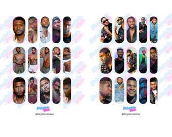 USHER-Waterslide Nail Decals 20-50MM Short-XL UPDATED