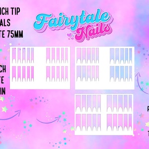 NEW!!! Waterslide Nail Decal Templates 5XL FrenchTip-70mm Decal Template