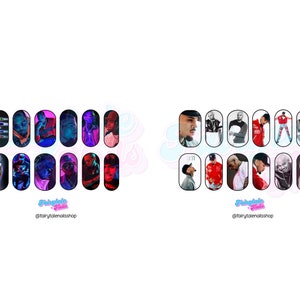 Chris Brown-Waterslide Nail Decals 20MM/Stubbies/Kids Length Nail Tips Size
