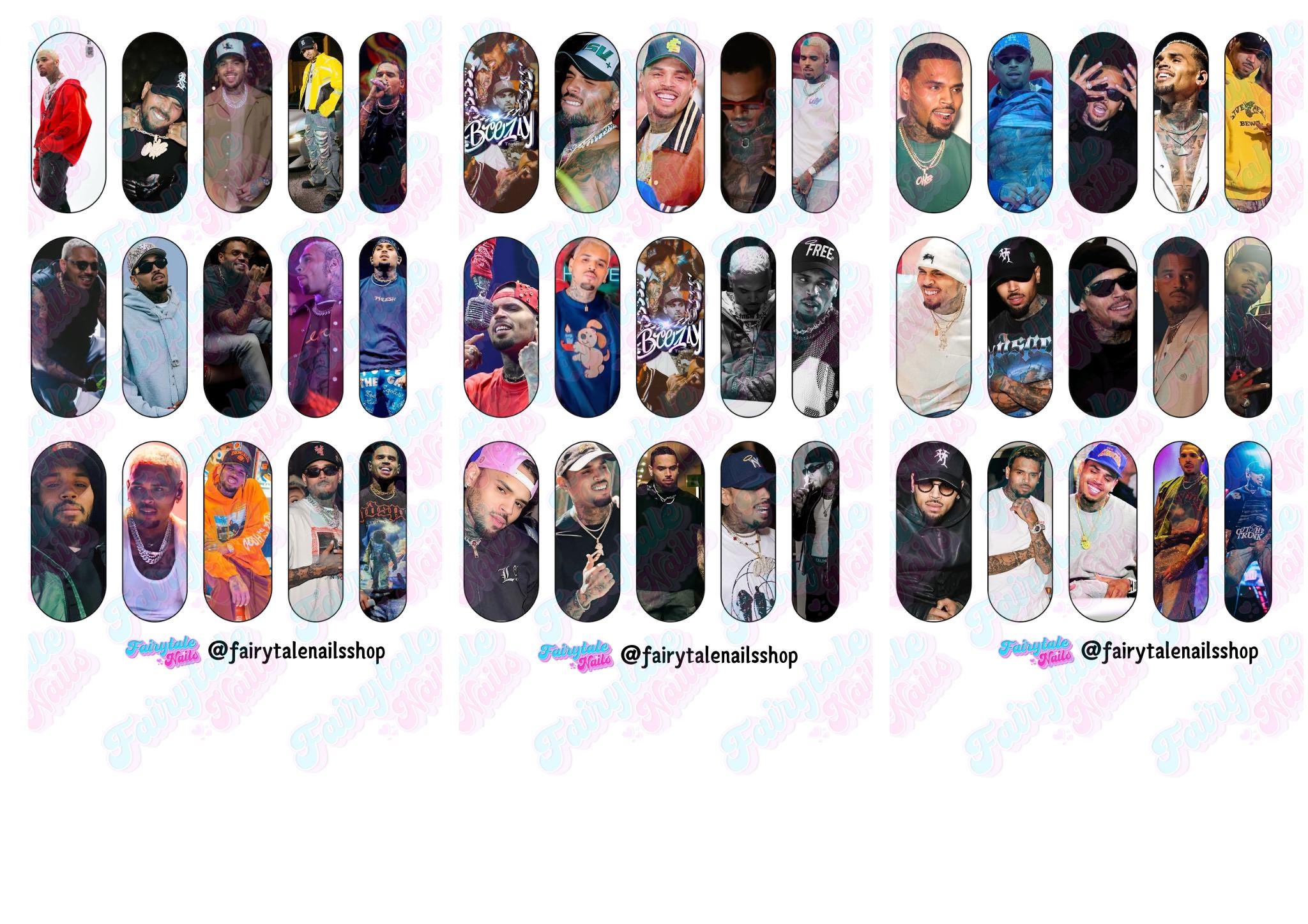 Chris Brown Breezy Bowl Red Bandana Nail Wraps – Water Transfer Decals By DXH NAIL CO