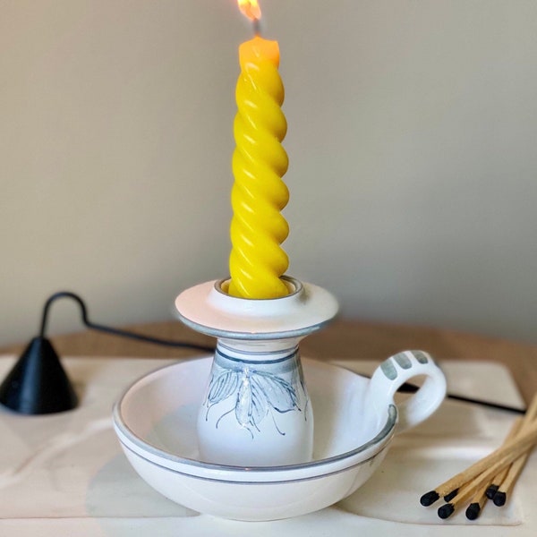 Ceramic Candle Holder With Handle Etsy