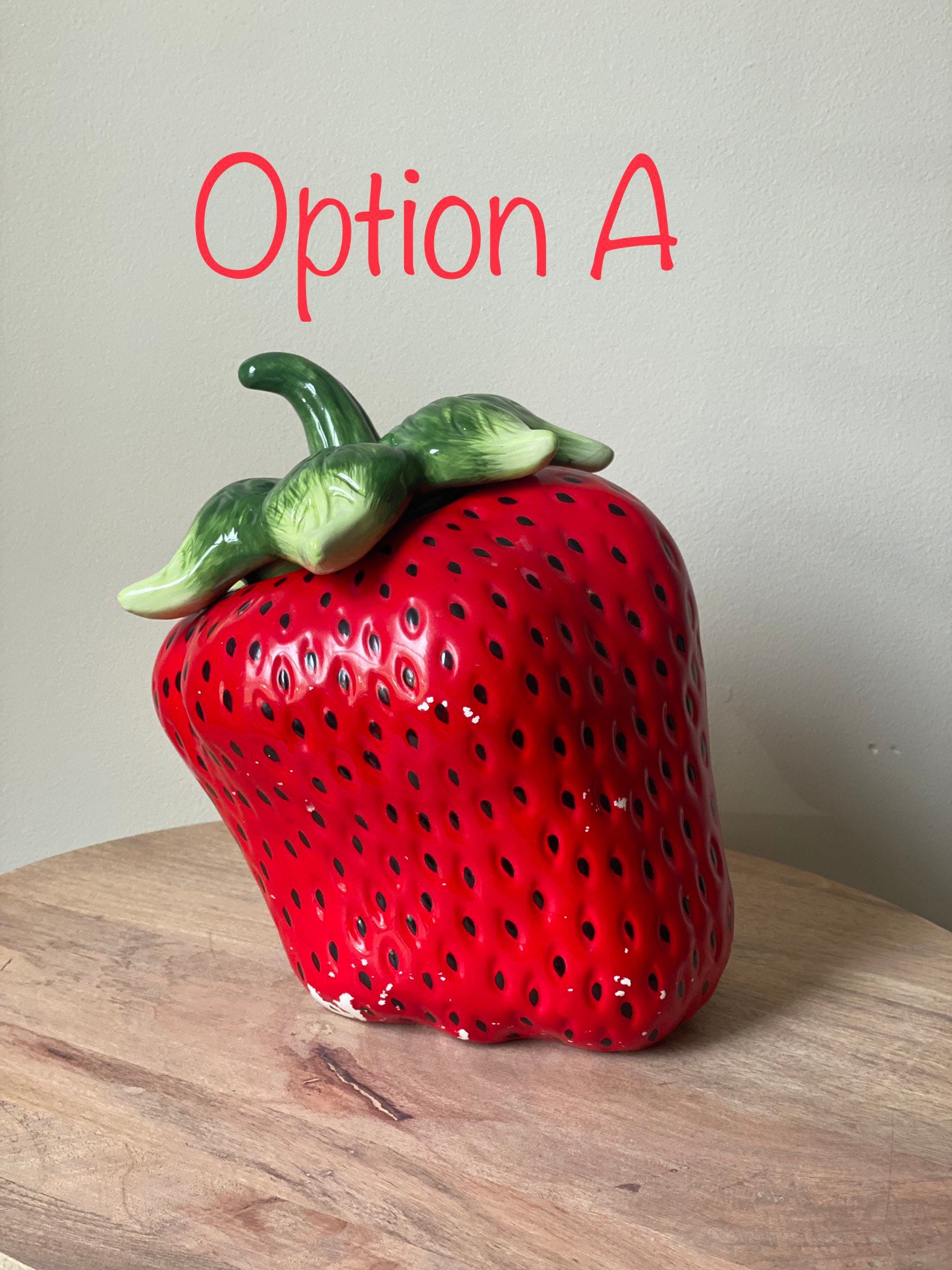 Ceramic Strawberry Cookie Jars/strawberry Planter/vintage Etsy