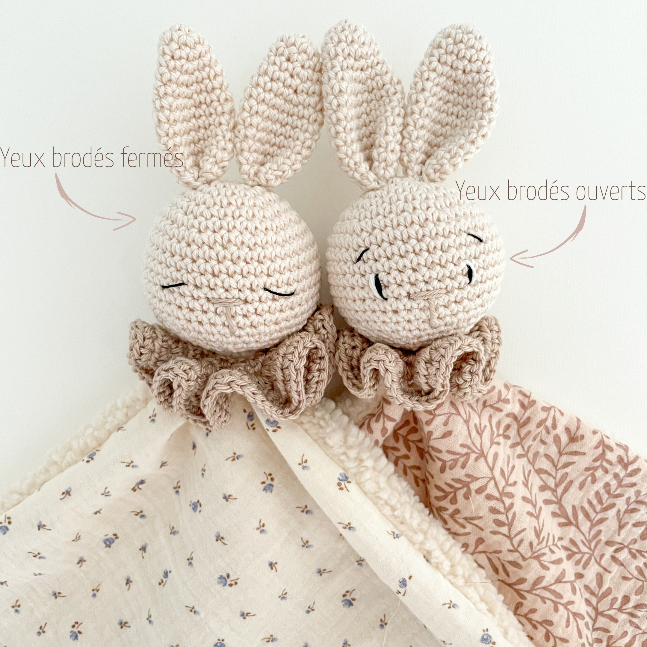 Mikito - Doudou Bébé 30x30 cm en Coton Bio - Langes Bébé en Coton - Parfait  pour Envelopper Votre