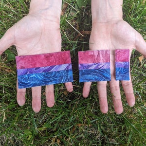 Bisexual Pride Patch / Iron-on / Decorative Quilted Fabric Patch/Sticker