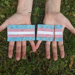 Transgender Pride Patch / Iron-on / Decorative Quilted Fabric Patch/Sticker