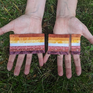 Lesbian Pride Patch / Iron-on / Decorative Quilted Fabric Patch/Sticker