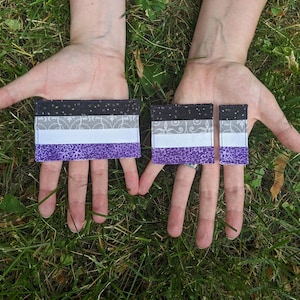 Asexual Pride Patch / Iron-on / Decorative Quilted Fabric Patch/Sticker image 1