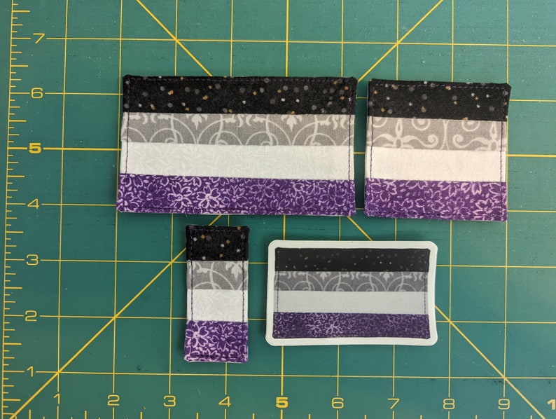 Asexual Pride Patch / Iron-on / Decorative Quilted Fabric Patch/Sticker image 2