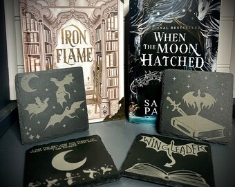 Slate Coater, Book Coaster, Bookish Decor, Bookish Decor, Book Lover, Book Nook, Lit Gifts, Smut Reader, Book Lover Gift, Spicy Book Lover