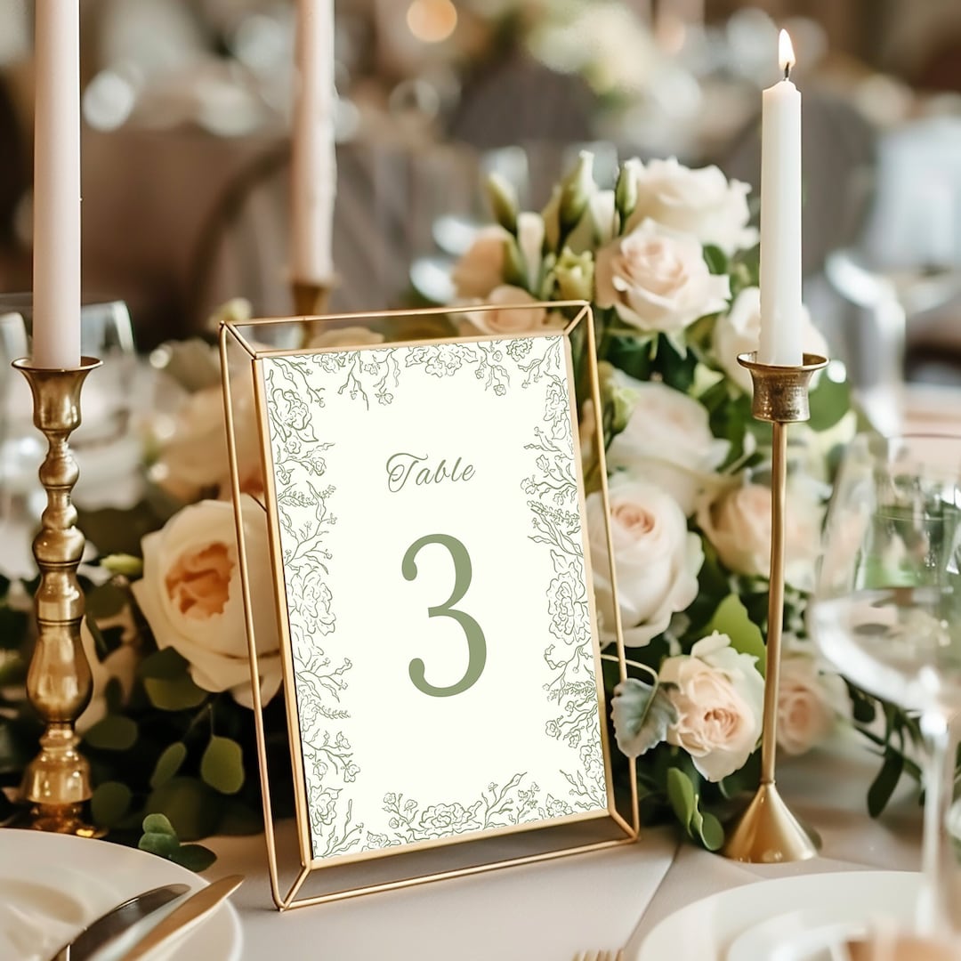Vip Wedding Table Card Wedding Table Numbers, Printable Table Numbers, Floral Wedding Table ...