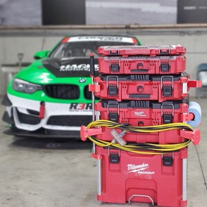 ミルウォーキー パックアウト延長コードオーガナイザー（非常に耐久性のあるTPU） - ミルウォーキー パックアウト モッドとアクセサリー。最大100フィートの延長コードを巻き取ります