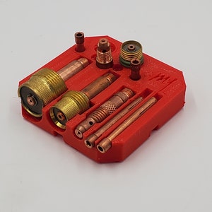 TigPro TIG トーチ部品オーガナイザー TIG トーチのガス レンズとコレットを保管します。ミルウォーキー パックアウトの薄型ビンに適合します。溶接用収納アクセサリ。