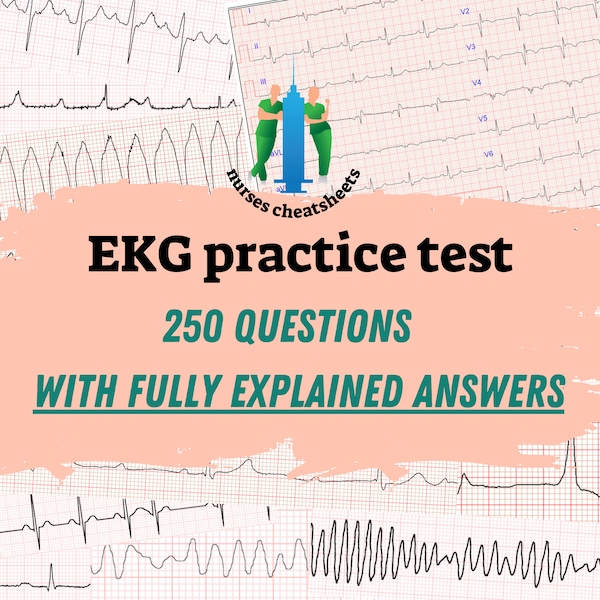 EKG-Übungstest mit Antworten, EKG-Übungsquiz, Quiz für Pflegepersonal und medizinisches Personal zum Lernen vor der Prüfung oder zum Auffrischen des EKG-Wissens