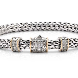 Silver Gold Dragon Bone Bracelet