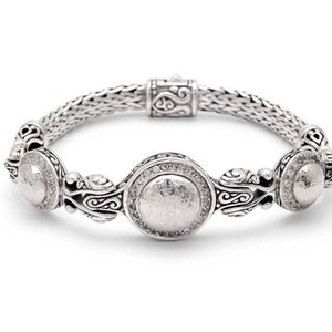 Silver Dragon Bone Hammered Finished Bracelet
