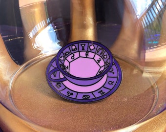 Fortune-telling teacup enamel pin