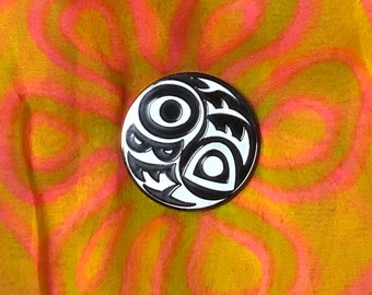 Glow-in-the-dark yin yang enamel pin