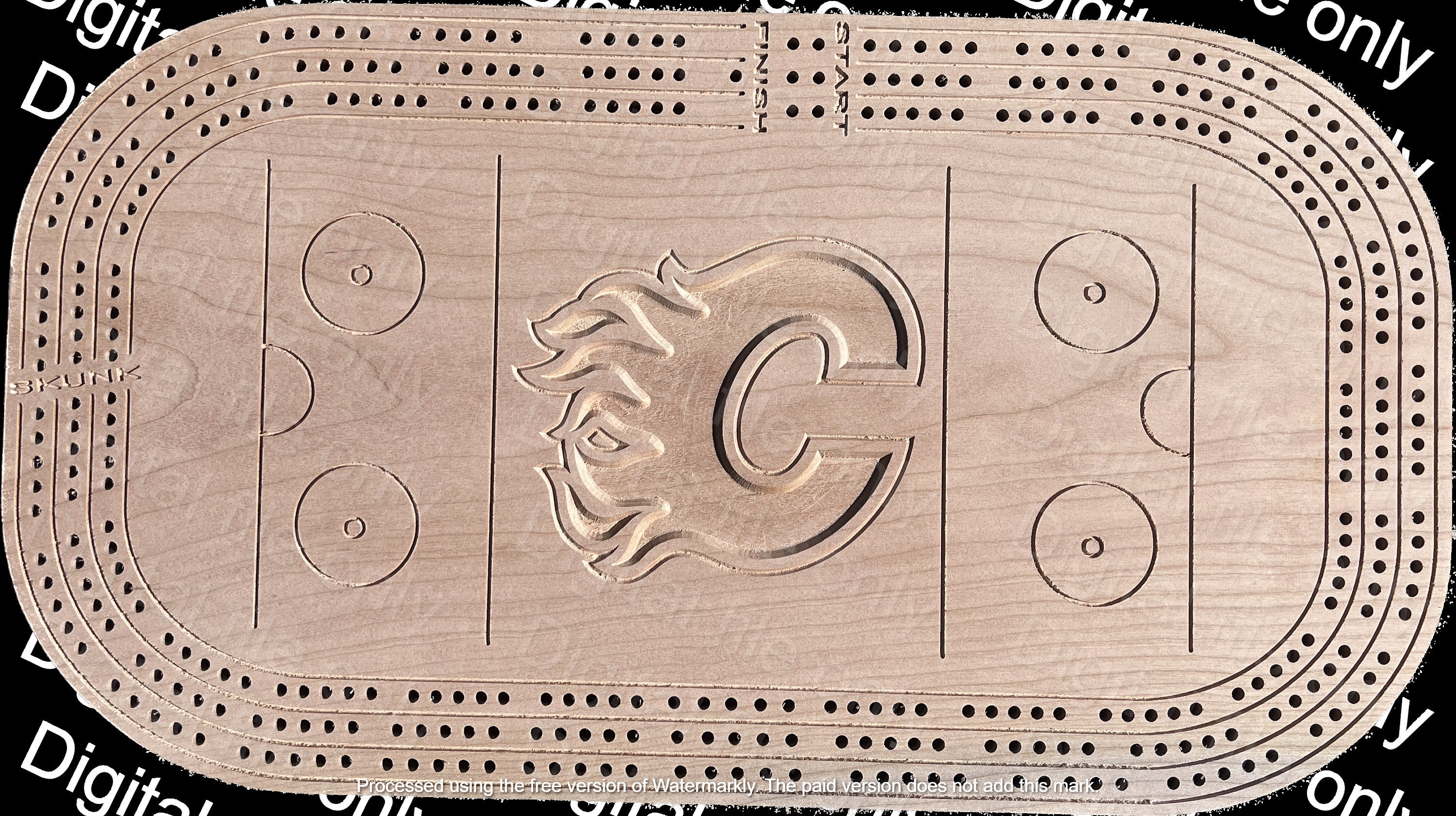 Hockey Cribbage Board, Digital File Only, 3 Track Cribbage Board File