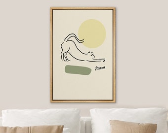 DustinWay Framed Canvas Print Wall Art Picasso Cat Modern Vintage Art Minimalist Decor