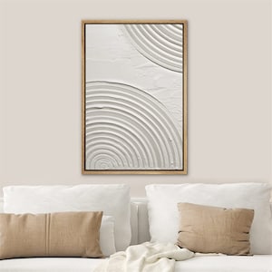 DustinWay Framed Canvas Print Wall Art Geometric Spiral Abstract Painting Print Modern Art Neutral Minimalist Decor