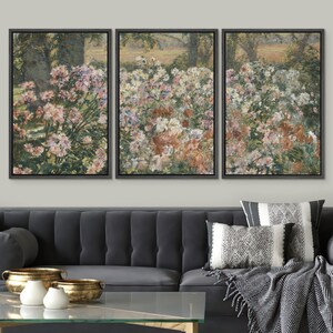 Framed Canvas Wall Art Prints Set of 3 Abstract Wildflower Botanical ...