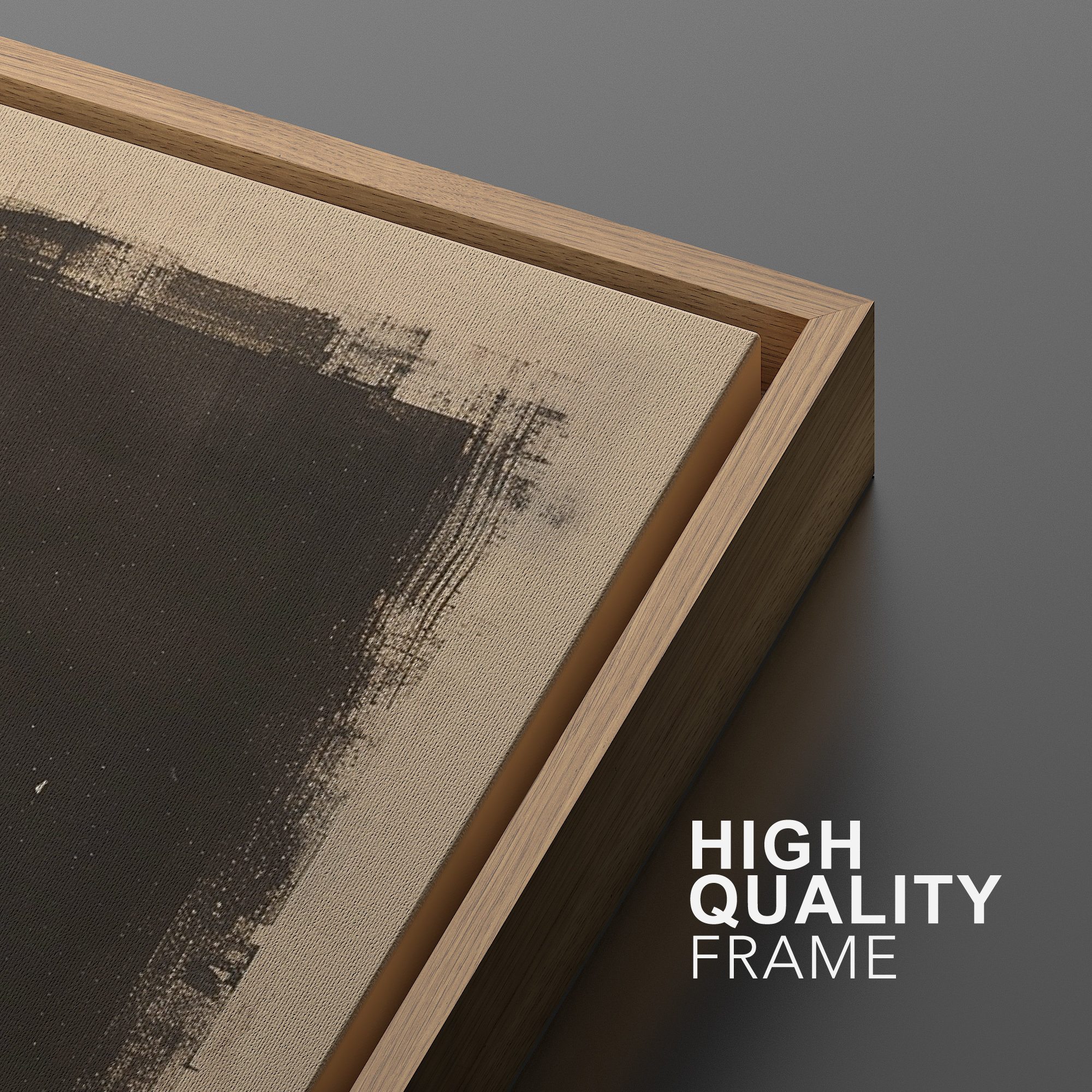 Framed Canvas Wall Art Print Abstract Beige Brown Neutral Art Prints ...
