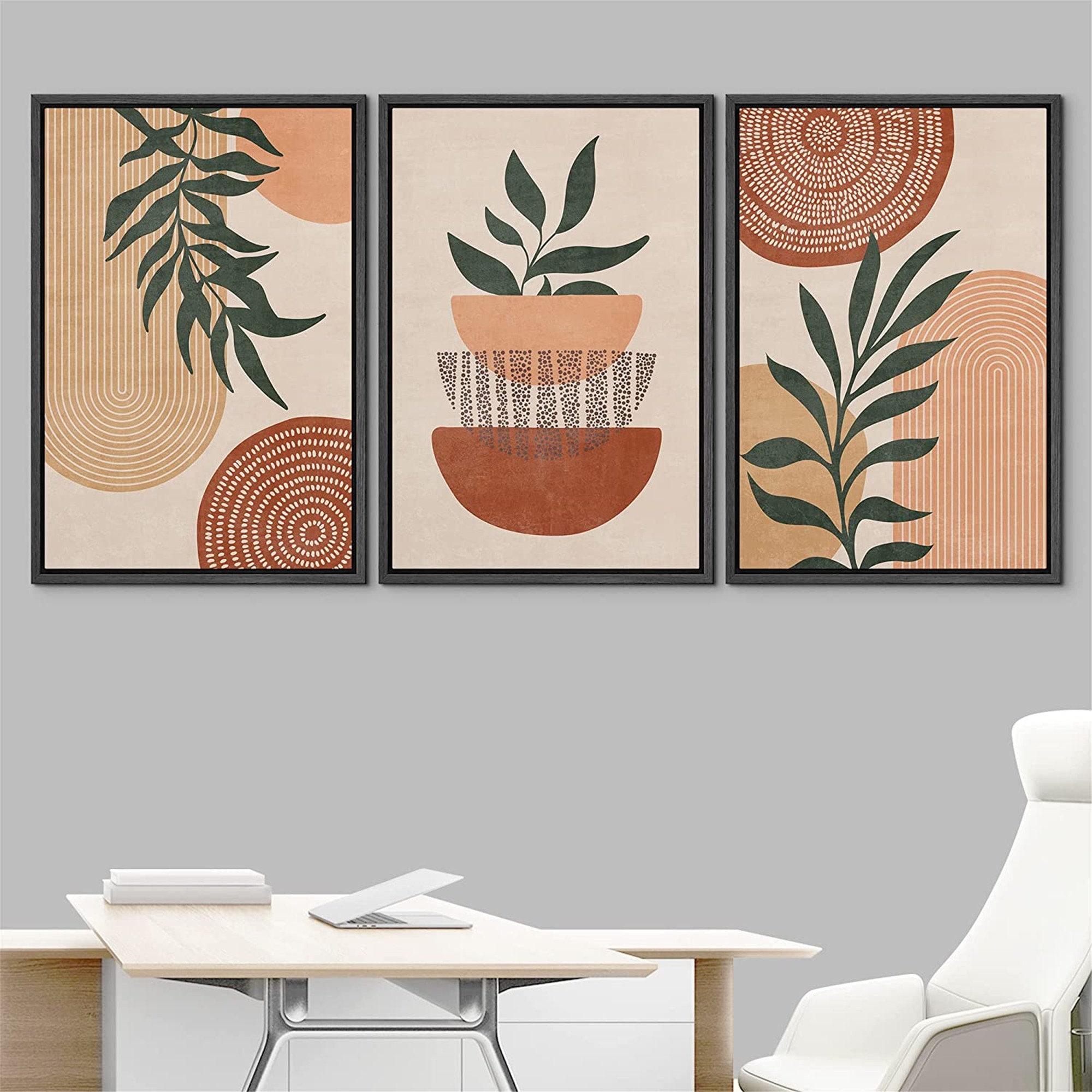  HABEN ARTWORK Vintage Earthenware Clay pots Print On Canvas  Wall Artwork Modern Photography Home Decor Unique Pattern Stretched and  Framed 3 Piece: Posters & Prints