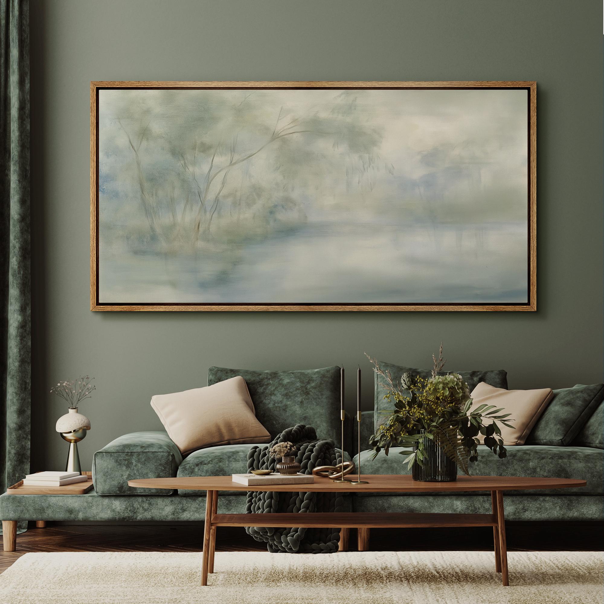絵画 Etrarium Canvas Large Wall Art Framed Canvas Ethereal Light Green Landscape Prints