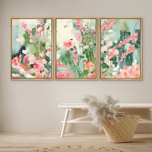 Nawypu FRAMED Botanical Plant Canvas Wall Art,Boho Plant Wall Decor For